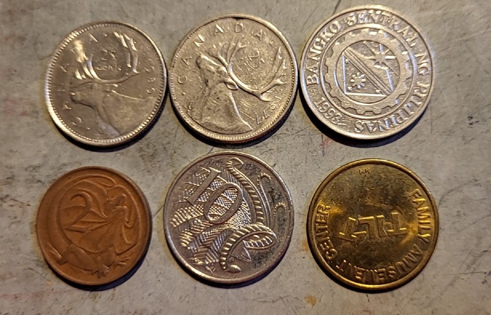 Coins from Various Countries 6pcs j6