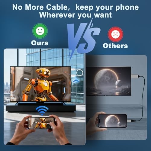 Wireless HDMI Display Adapter for iPhone, USB to HDMI Adapter, Screen