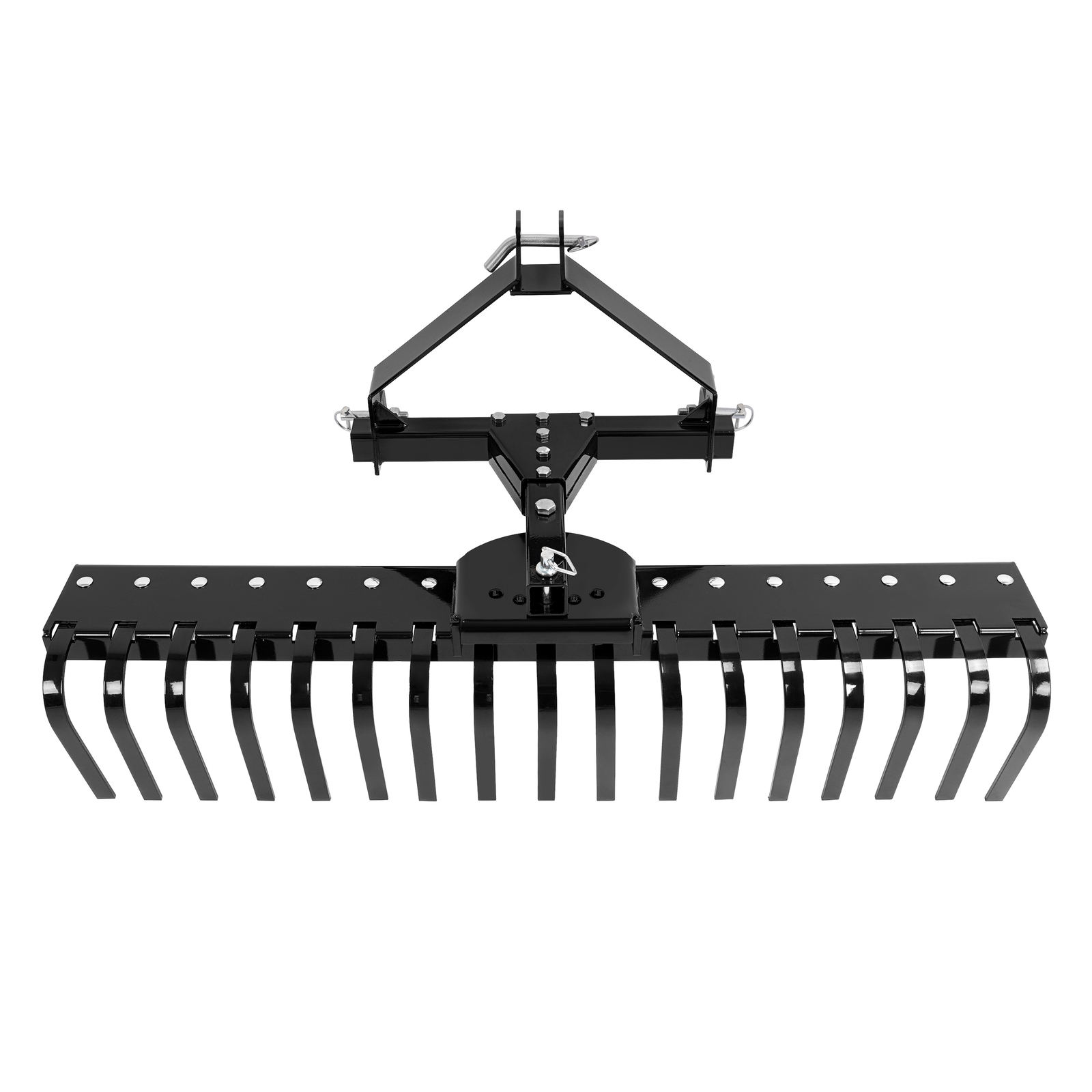 For Category-0 Tractor Hookup 5 FT Black 3-Point Landscape Rake Grass Comb