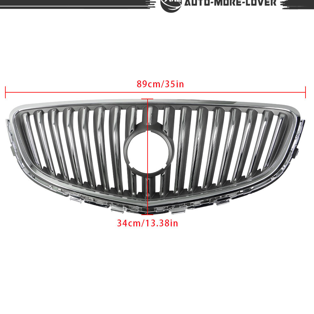 For 2012-2017 Buick Verano Front Bumper Upper Grille Assembly Chrome Replacement