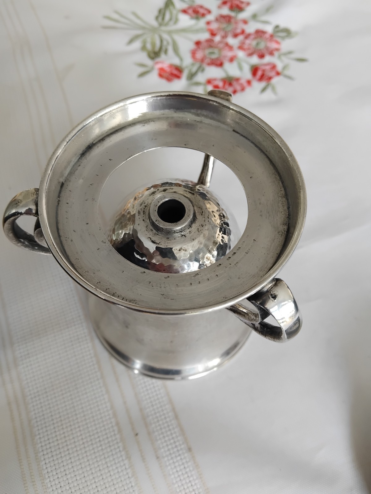 Antique Alpaca Silver Brandy / Whiskey Glass Warmer