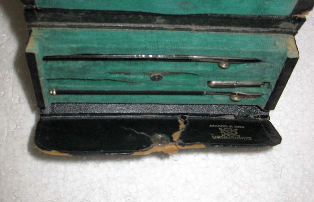 Vintage Schoenner Drafting Engineering Tool Set with Case Missing One Piece