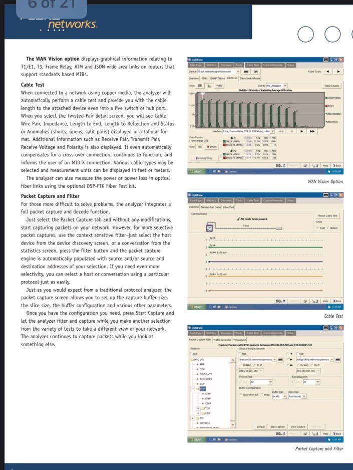 Fluke Network Optiview Series II Integrated Network Analyzer Excellent Condition