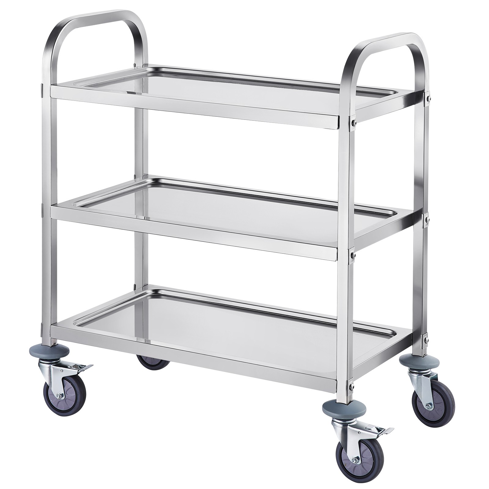 Uimoso 3-Tier Stainless Steel Cart Mobile Lab Utility Cart 400lbs Medical Clinic