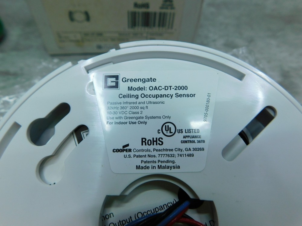 NEW Cooper Greengate Low Voltage Ceiling Occupancy Sensor, OAC-DT-2000