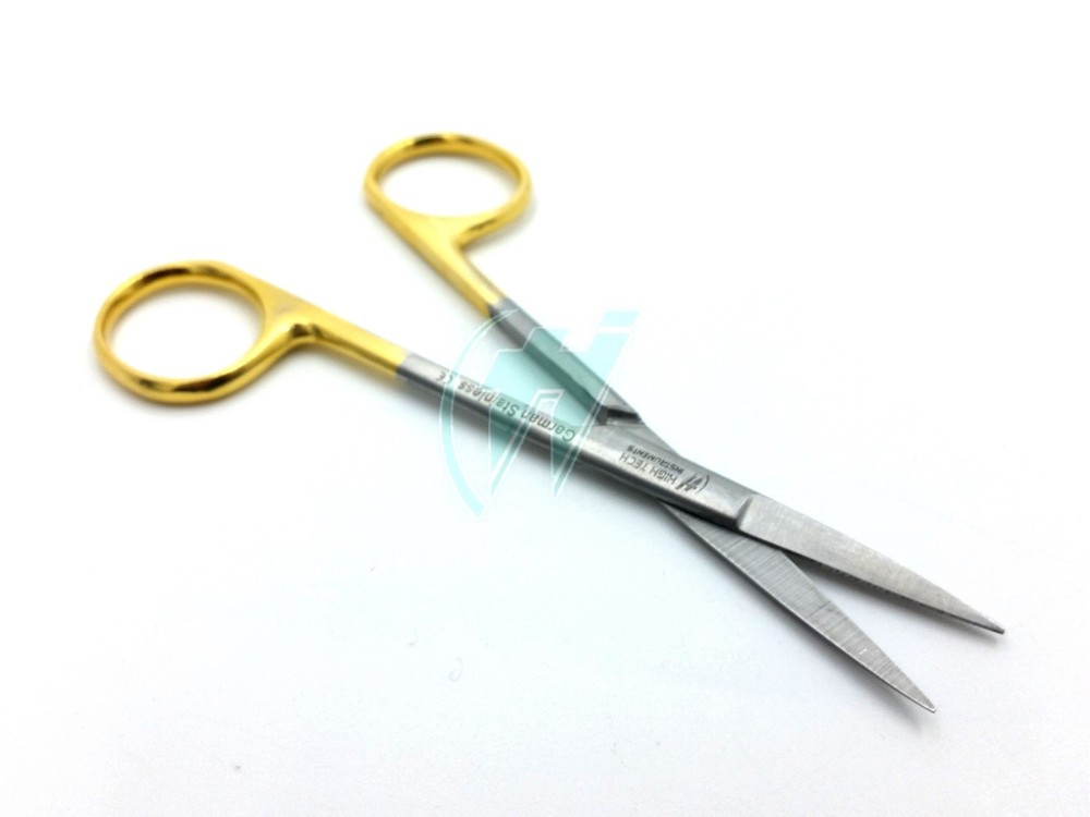 6 GOLD HANDLE IRIS MICRO DISSECTING SCISSORS STRAIGHT 4.5"