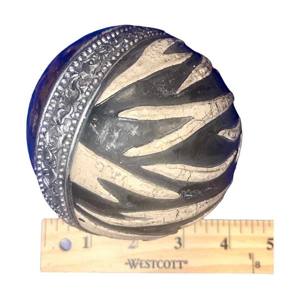 3 Decoritive Orb Set - Zebra, Leopard, Silver 4 inch diameter