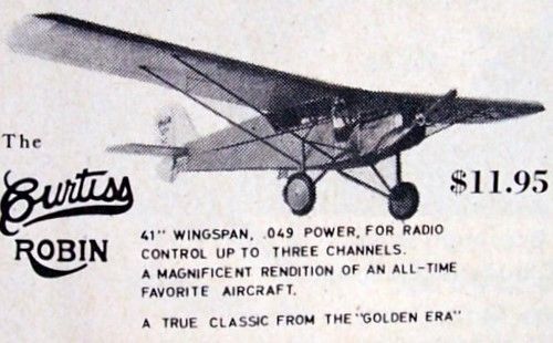 Comet CURTISS ROBIN PLAN + PATTERNS to Build a 48" Span FF or RC Model Airplane