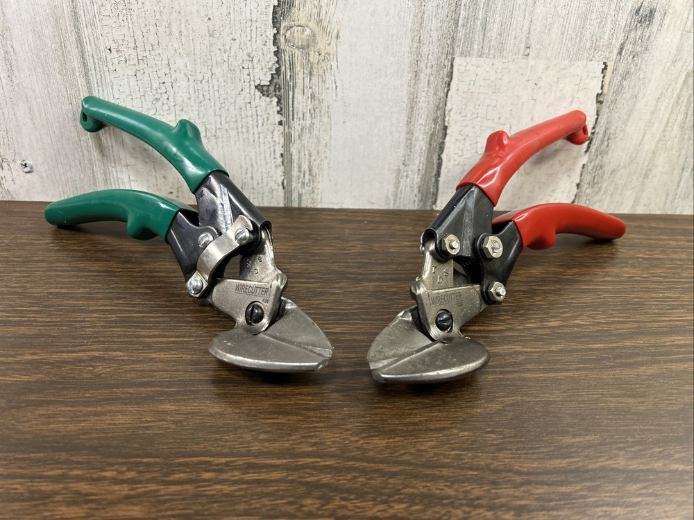 Prosnip Pair Offset Tin Snips Right & Left Cut W/Wire Cutter