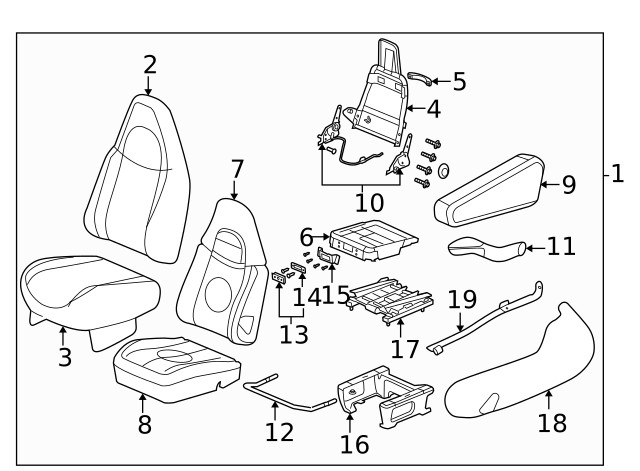 Genuine GM Front Seat Adjuster Switch Bracket 88979465