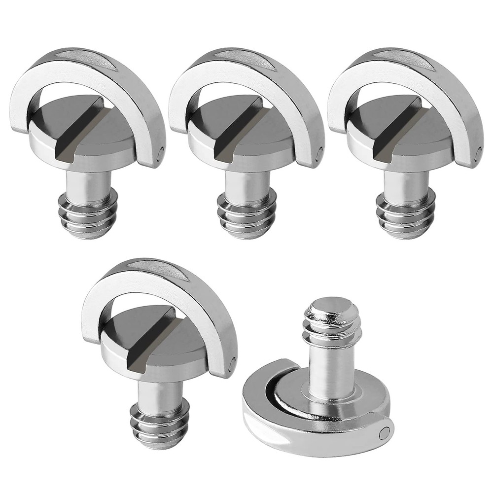 Frgyee 1/4" Camera Screws, D-Ring 1/4 Screw 5pc, 5pc