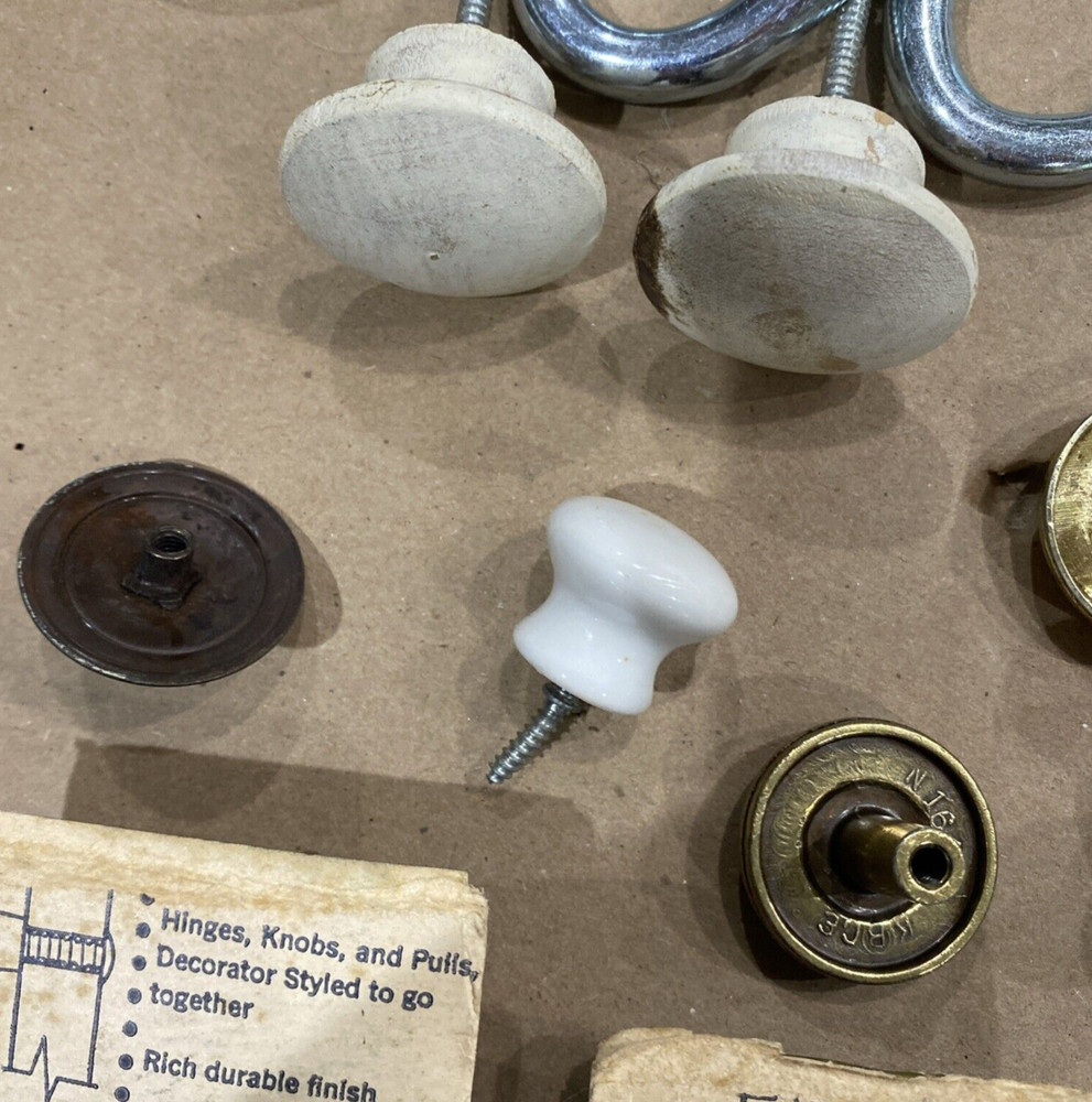 This Old House DIY NOS & Used Hooks Chains Knobs Pulls Clips Hinge Screws Clamp