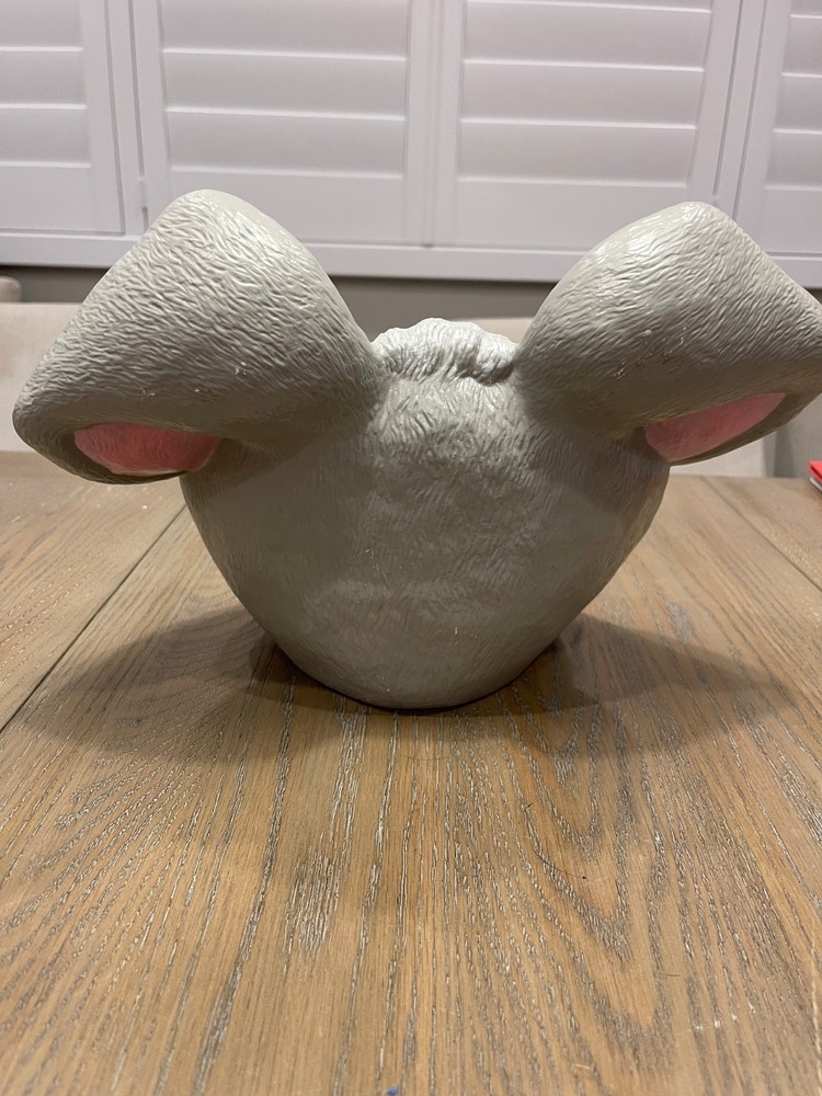 Crazy Rabbit Face Head Easter Dish Bowl Planter Server