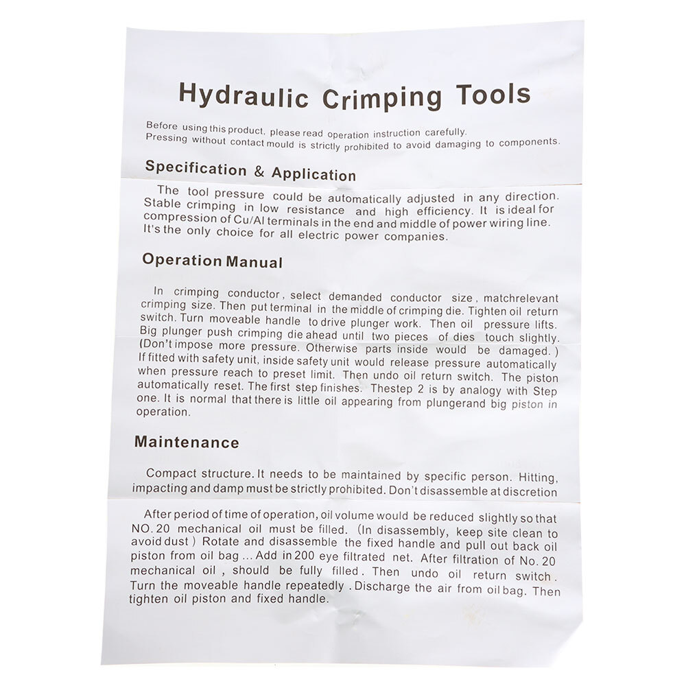 10 Ton Hydraulic Crimper Crimping Tool WIth 9 Dies Wire Battery Crimper Tool New