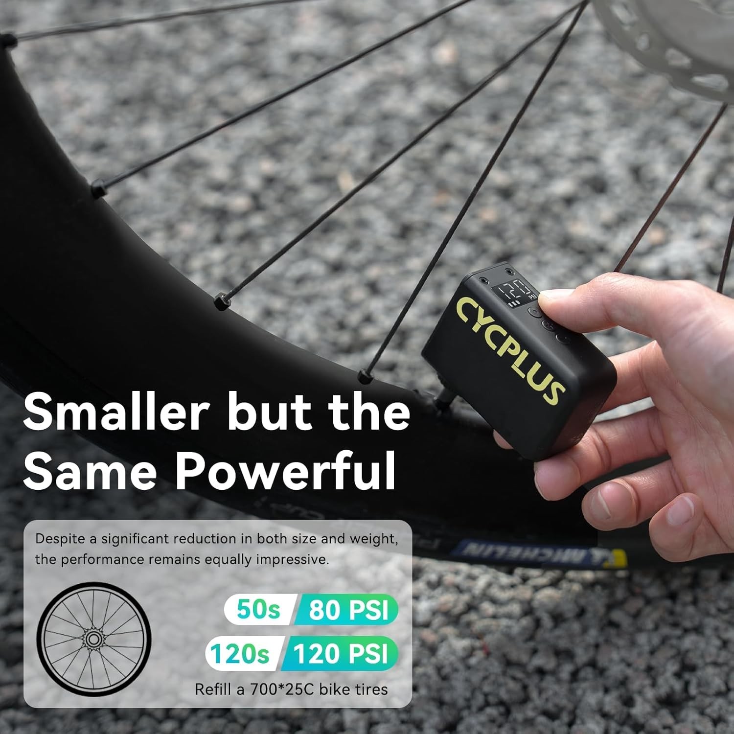 CYCPLUS AS2Ultra 120 PSI Electric Mini Pump, Gauge, Presta/Schrader - openbox