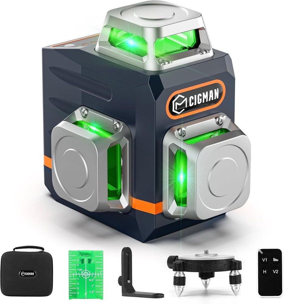 Rechargeable Green Laser Level Tool for Precise Alignment