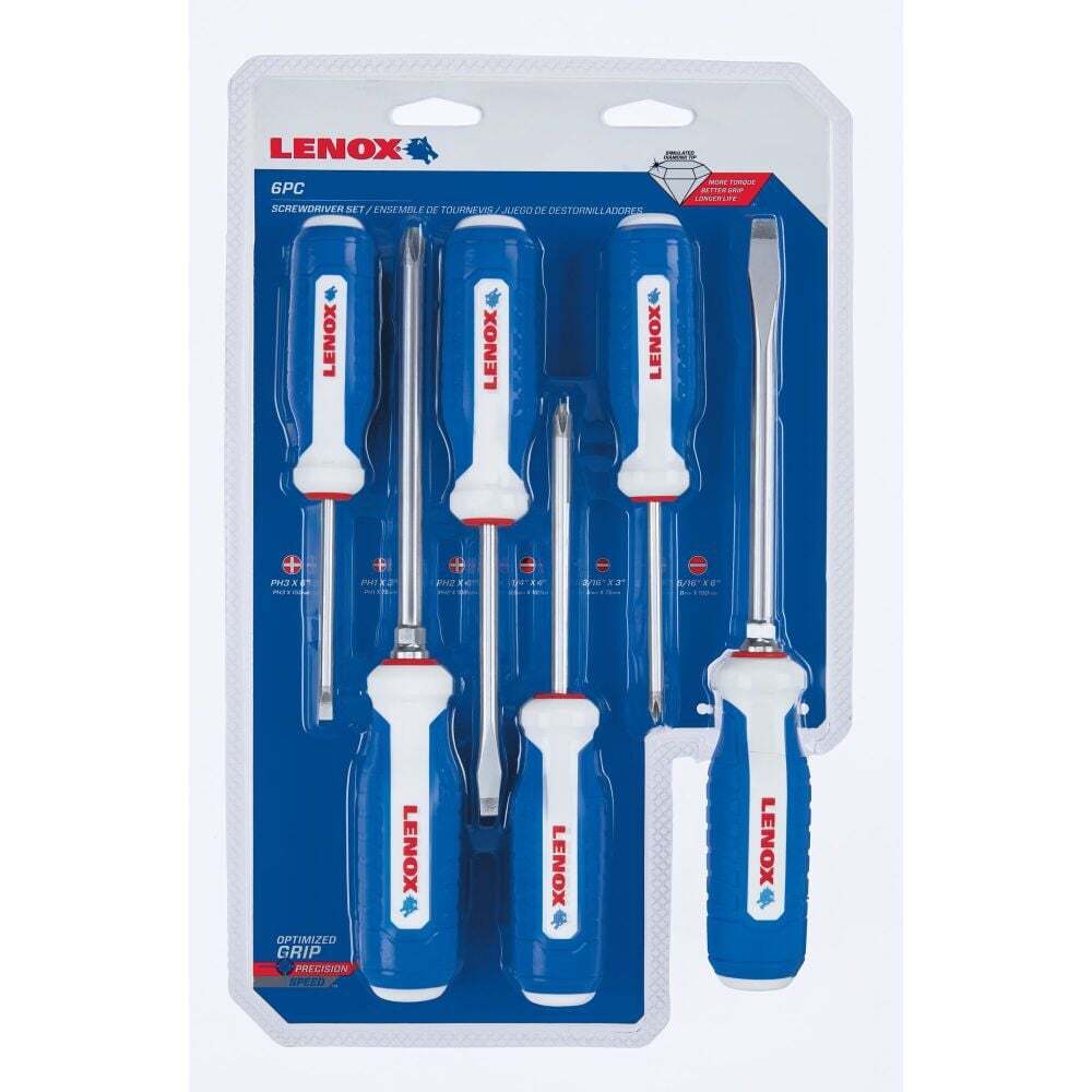Lenox Simulated Diamond Screwdriver Set 6Pc