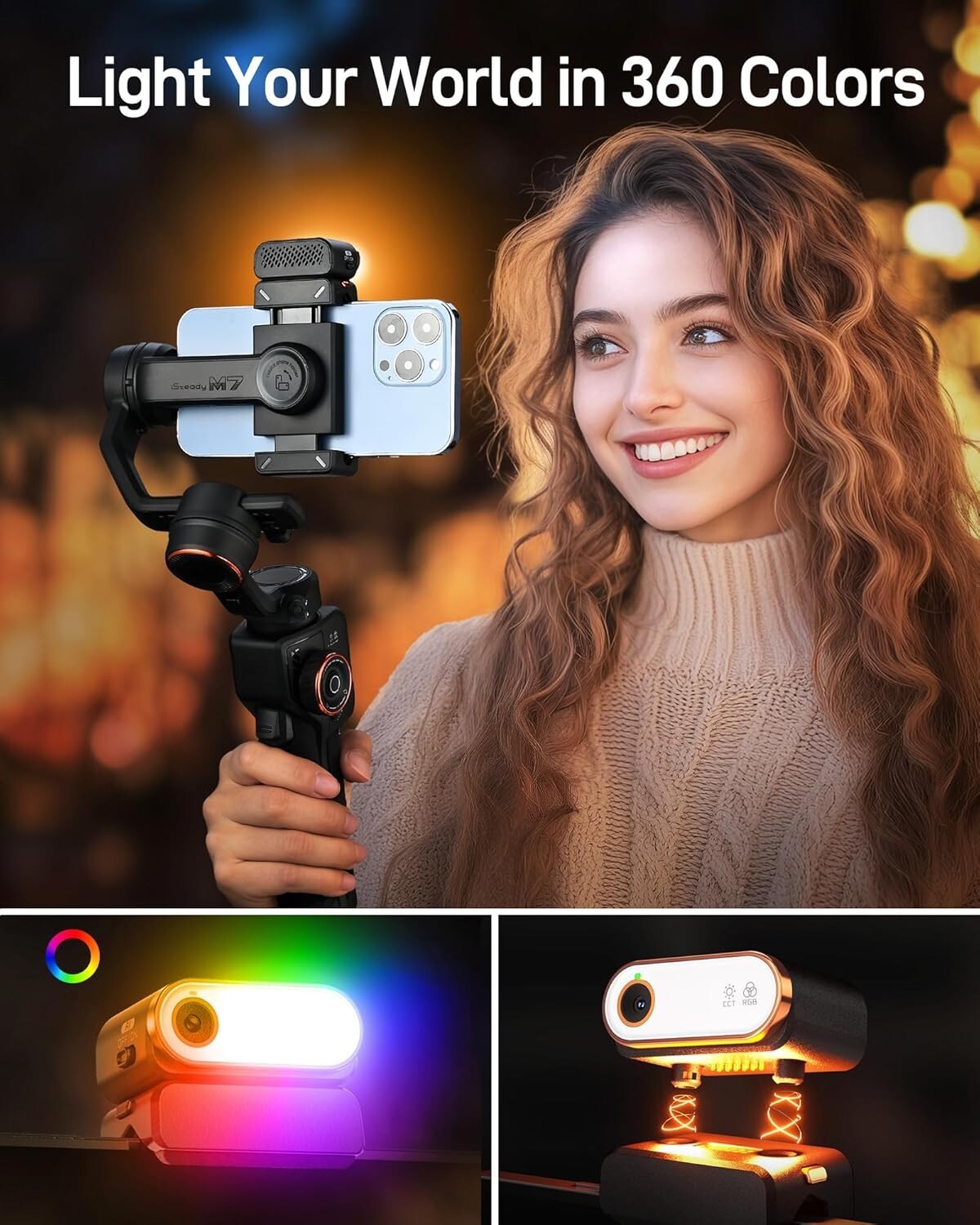hohem iSteady M7 Gimbal Stabilizer for iPhone Phone Gimbal with AI Tracking