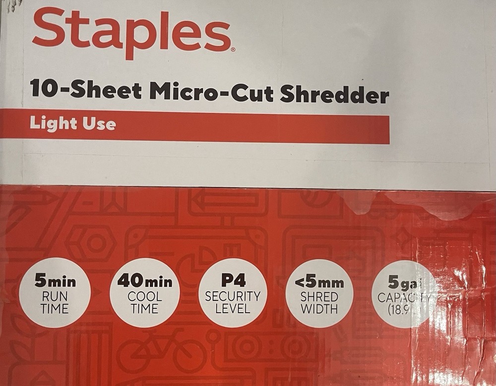 Staples 10 Sheet Micro Shredder