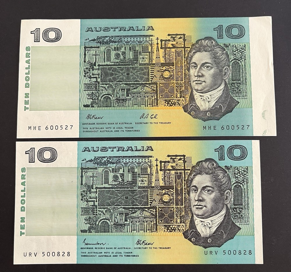 Aust 1991 $10 Fraser/Cole Error note aUNC - Rare