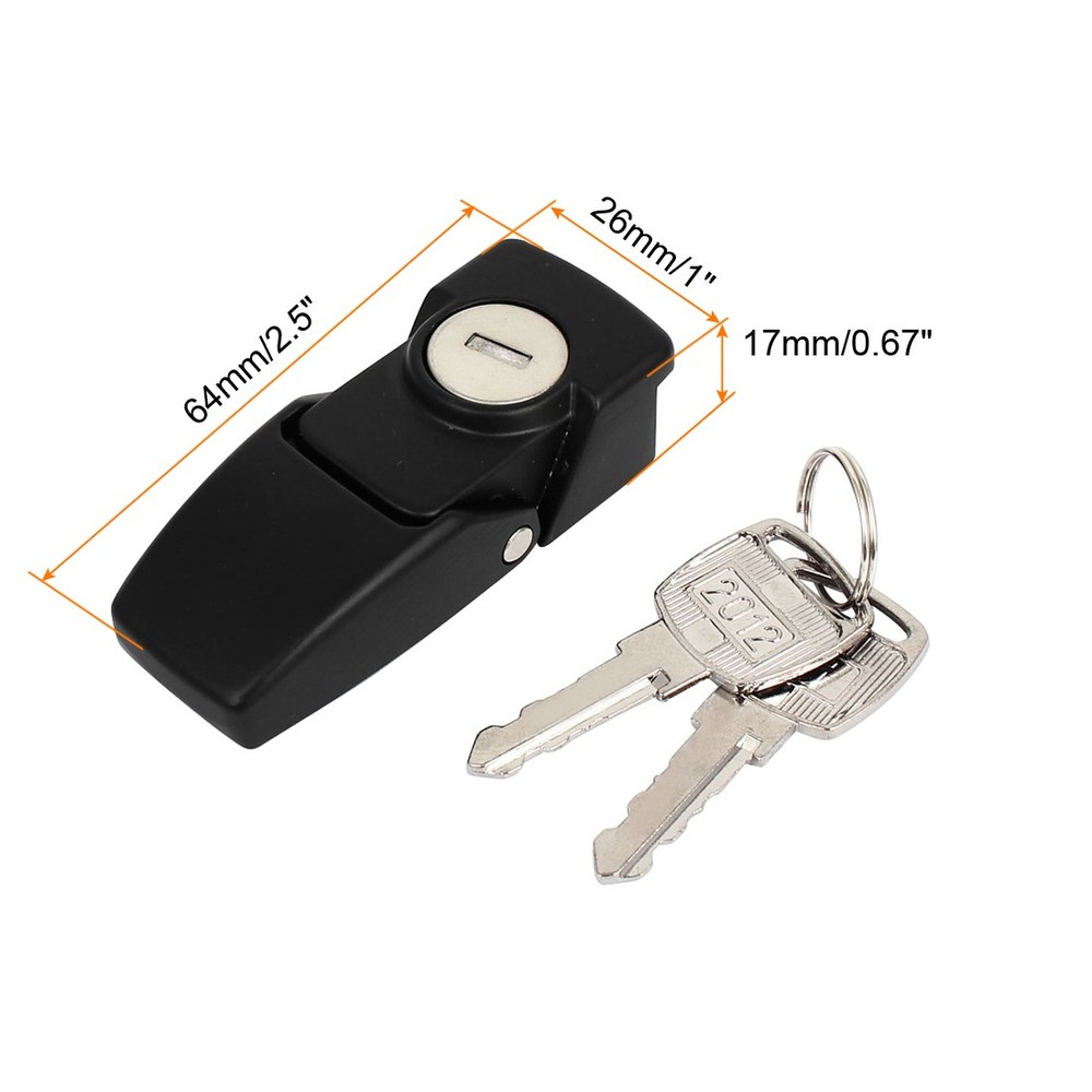 Cabinets Boxes Cases Security Plastic Toggle Hasp Latch Lock Black w 2 Keys