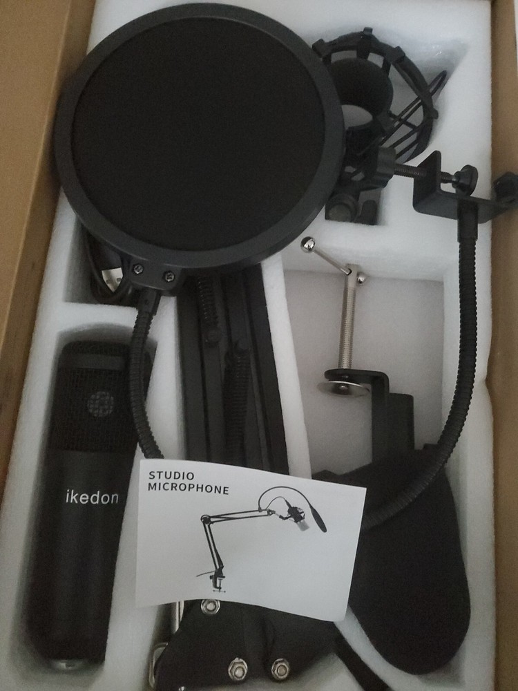 IKEDON USB Condenser Microphone, 192KHZ/24Bit Plug & Play Mic Setup