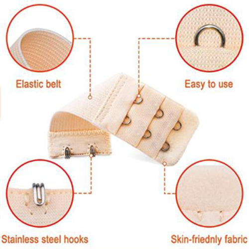 4PCS Adjustable Bra Extender 2/3/4 Hooks with Elastic Underwear Strap Extension