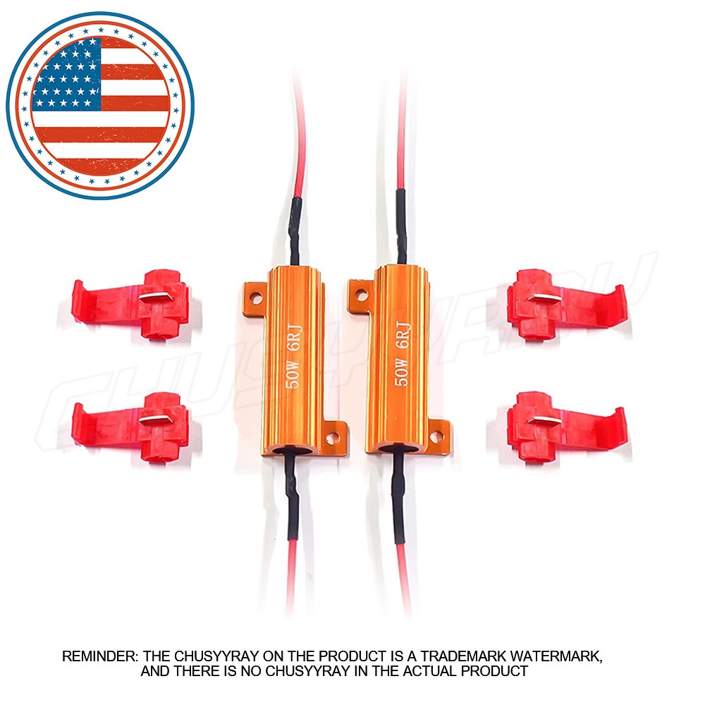 2X 50W 6ohm LOAD RESISTOR FIX LED LIGHT BULB ERROR FAST HYPER FLASH TURN SIGNAL
