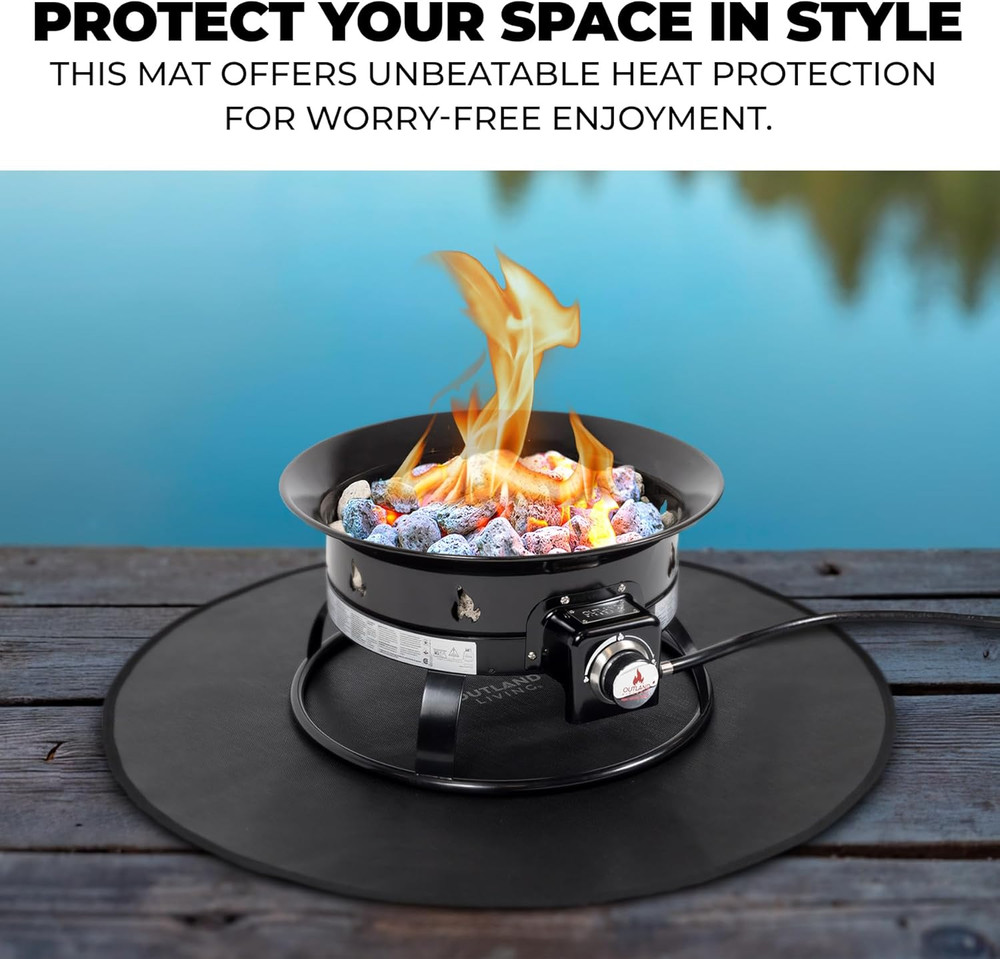 34" Flame Resistant Fire Mat - High-Temperature Resistant Surface Protector for