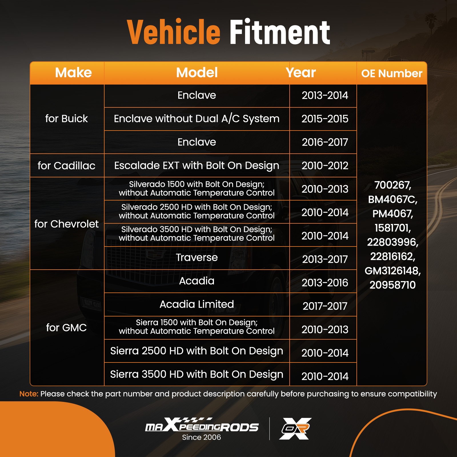 HVAC Heater Blower Motor Fan For GMC Sierra 1500 2500 3500 HD 2010-2014 22803996