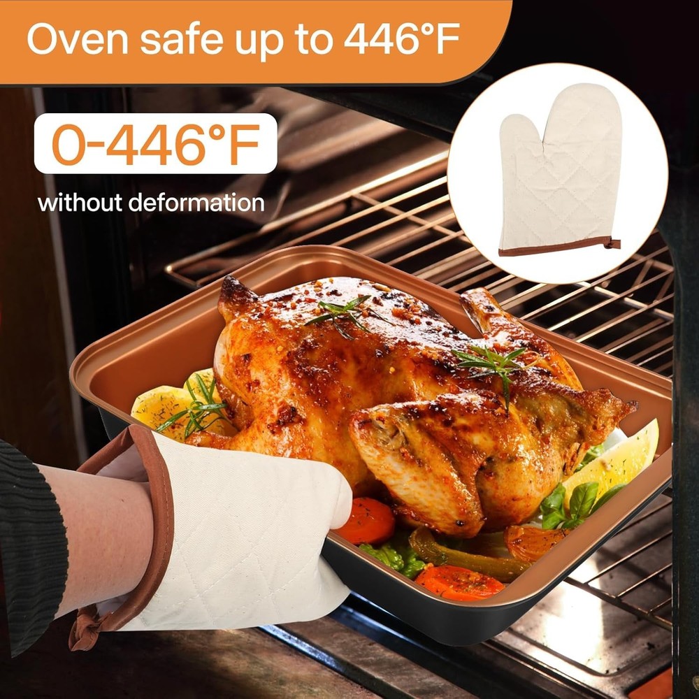 Baking Pans Set 6-Pieces, Non Stick Bakeware Set Stackable, with Cookie Sheet, M