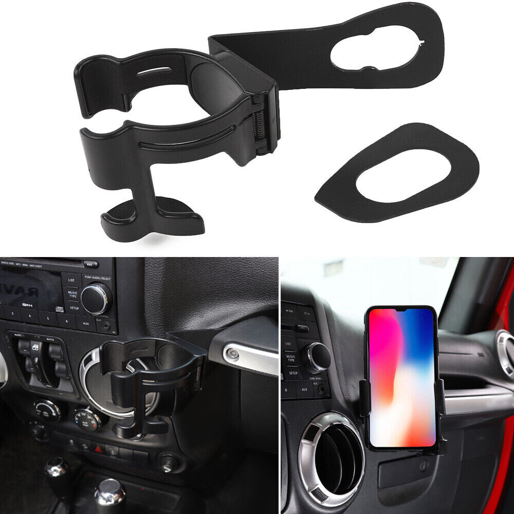 Multi-Function Drink Cup Phone Holder Bracket Mount For Jeep Wrangler JK 2012+