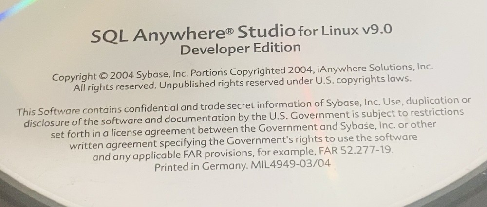 SQL Anywhere Studio Linux v9.0 Developer Edition (2004) Sybase CD Excellent Rare