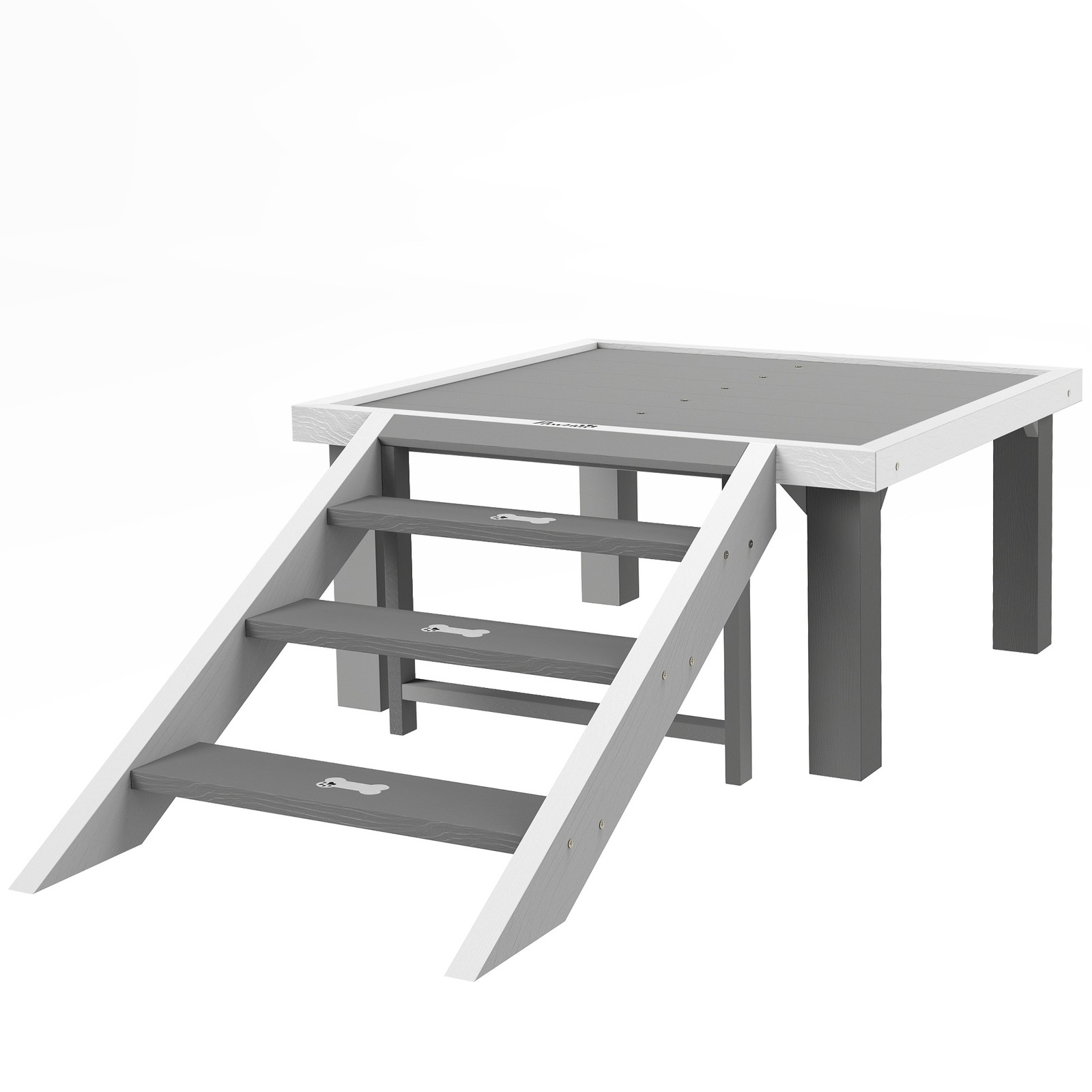 PawHut Wooden Dog Training Platform, Pet Training Place Board, Gray