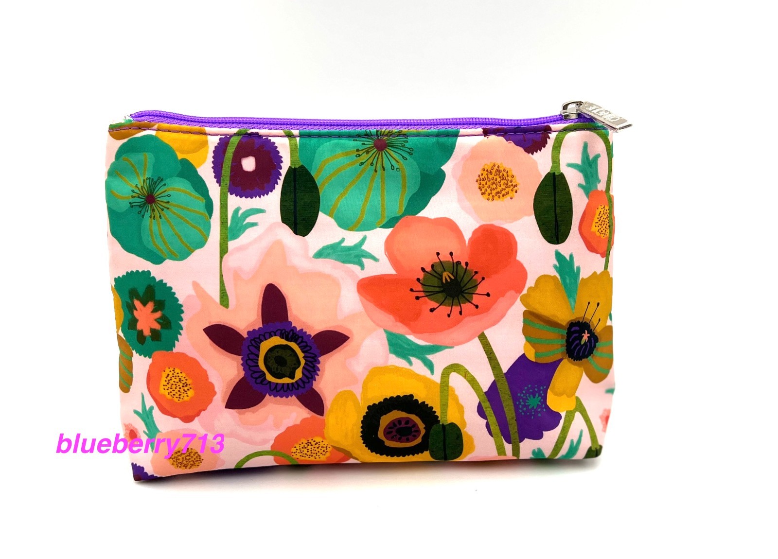 4 Bags: Clinique Cosmetic Makeup Bag Flower Printed ~ Multi- Color