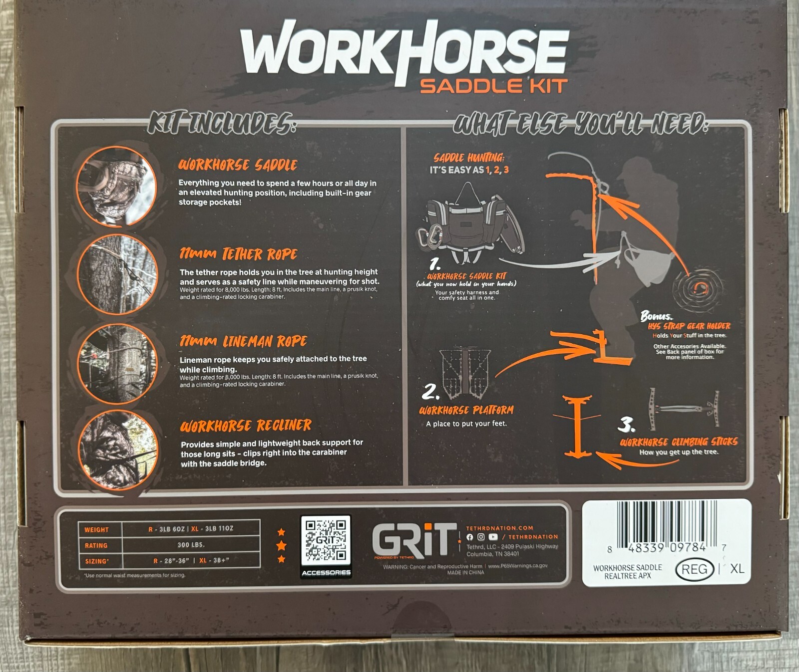 Tethrd Grit Regular Saddle Realtree APX New