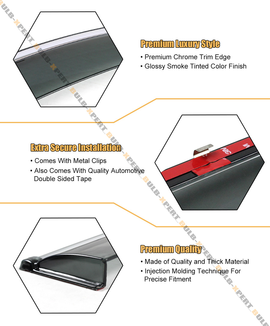 FOR 2006-2013 LEXUS IS250 IS350 IS-F SLIM VIP STYLE CLIP ON SMOKED WINDOW VISOR