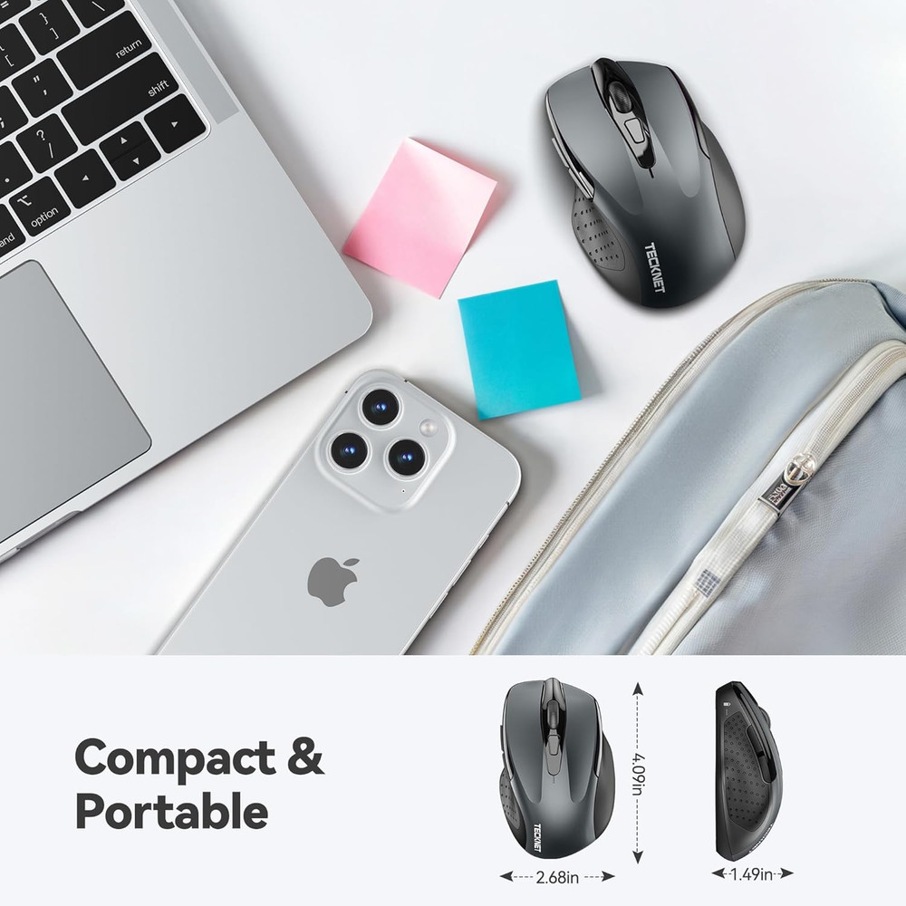 Wireless Mouse, 2.4G Ergonomic Optical Mouse, Computer Mouse