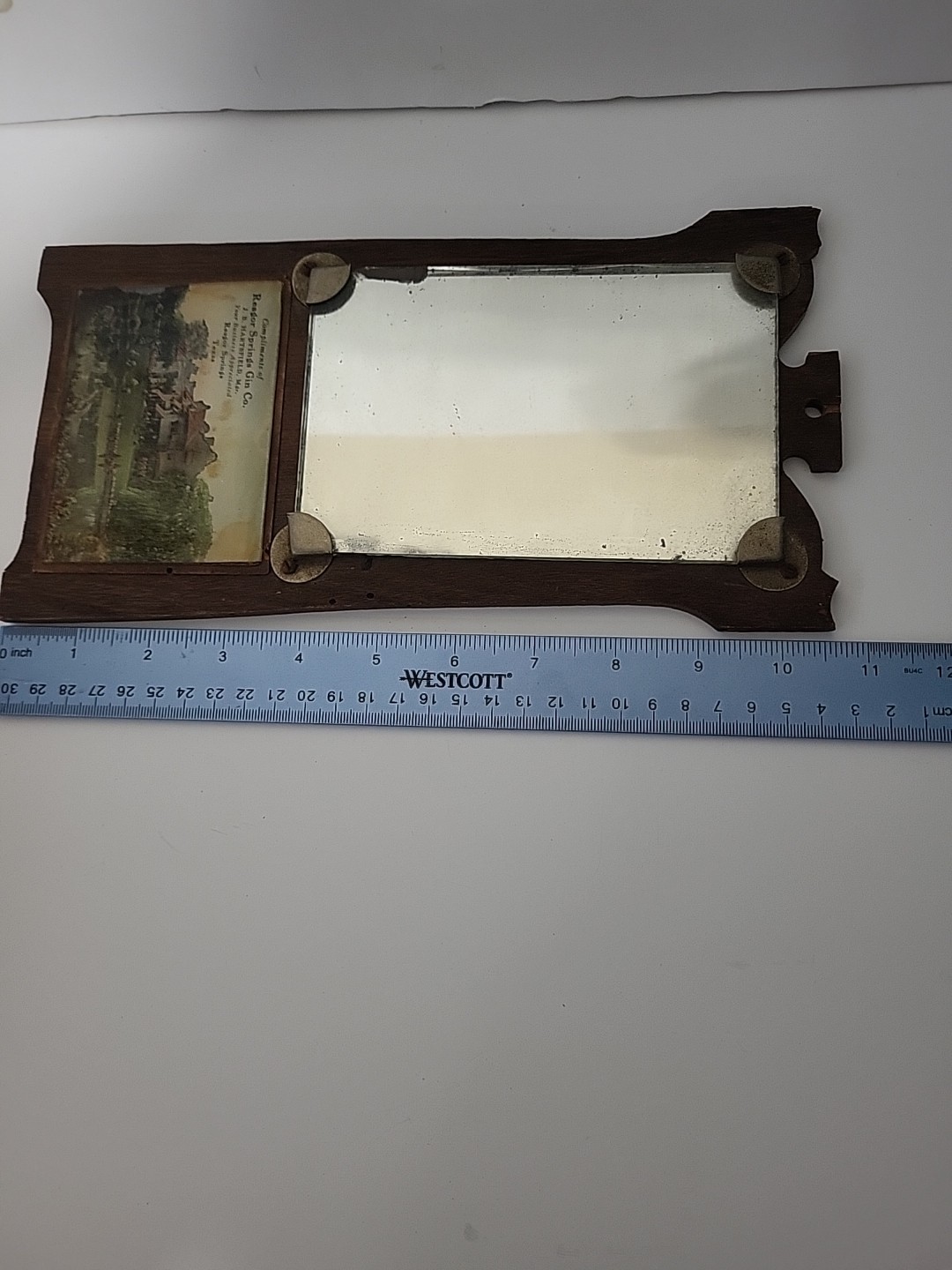 1920's ? SCARCE Reagor Spring ,Texas Cotton Gin Advertising, Mirror/ Wood Sign
