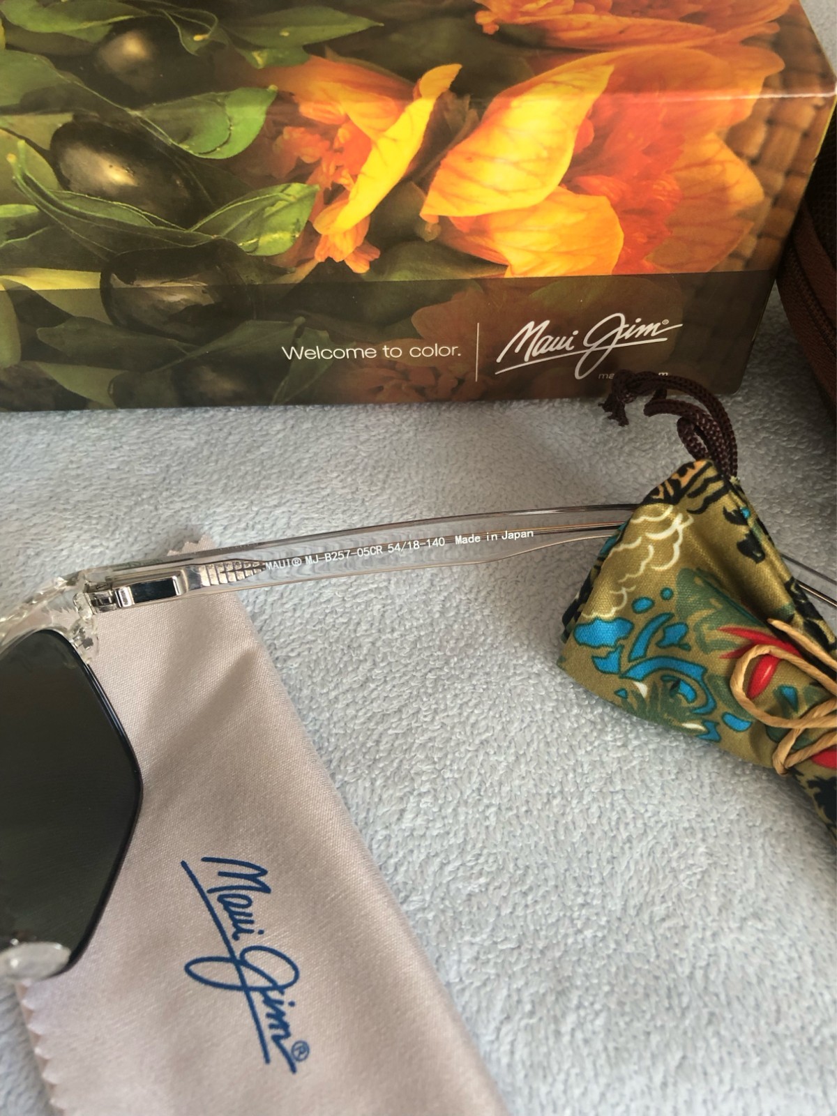 Maui Jim Kawika Polarized Sunglasses B257-05CR Crystal/Blue Hawaii Glass