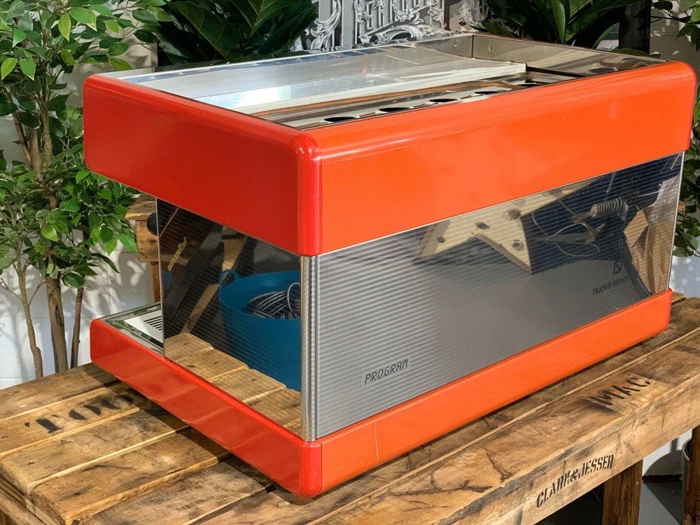 NUOVA SIMONELLI PROGRAM SEMI AUTOMATIC 2 GROUP RED ESPRESSO COFFEE MACHINE CAFE