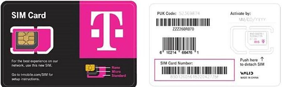 T-Mobile $50 PLAN SIM Card 3-In-1 Nano Micro 5G 4G LTE UNLIMITED TALK, TEXT,DATA