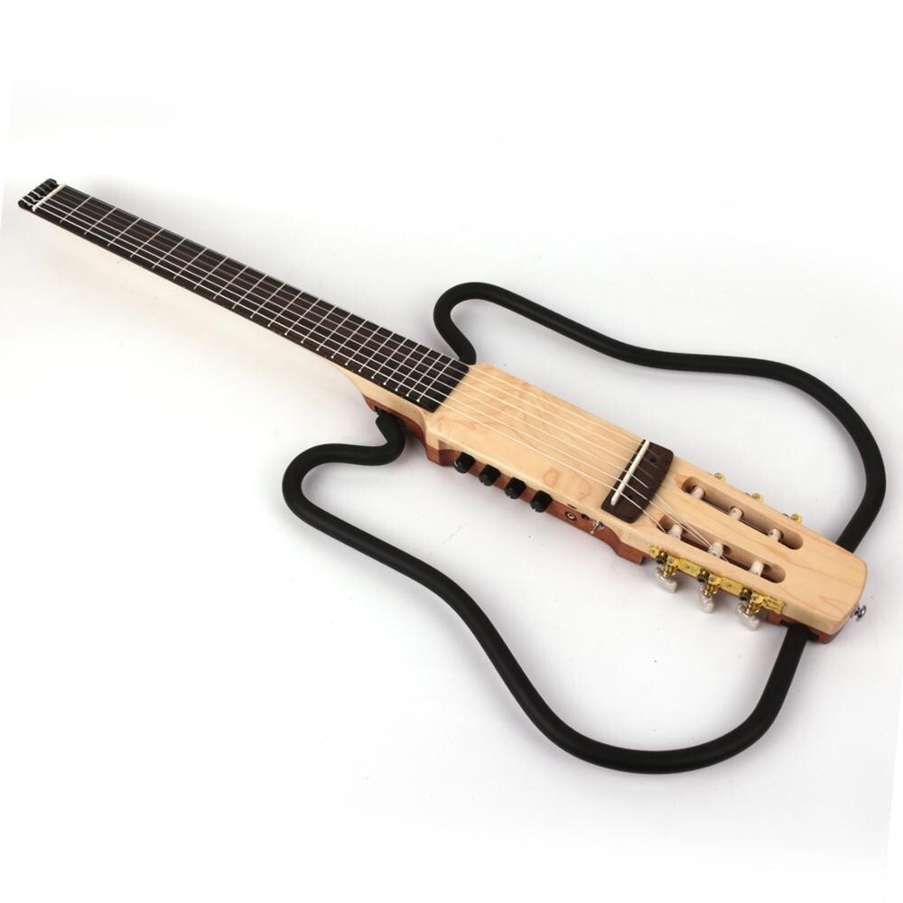 Travel electric classical guitar headless nylon string portable built in effect