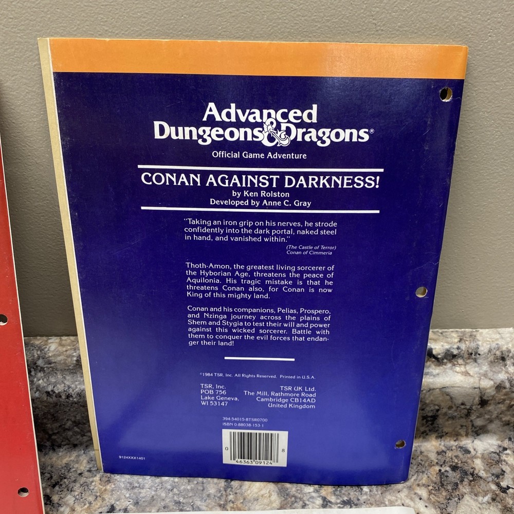AD&D 1st Edition CB1 CB2 Conan Module Set Complete Unchained! Against Darkness!