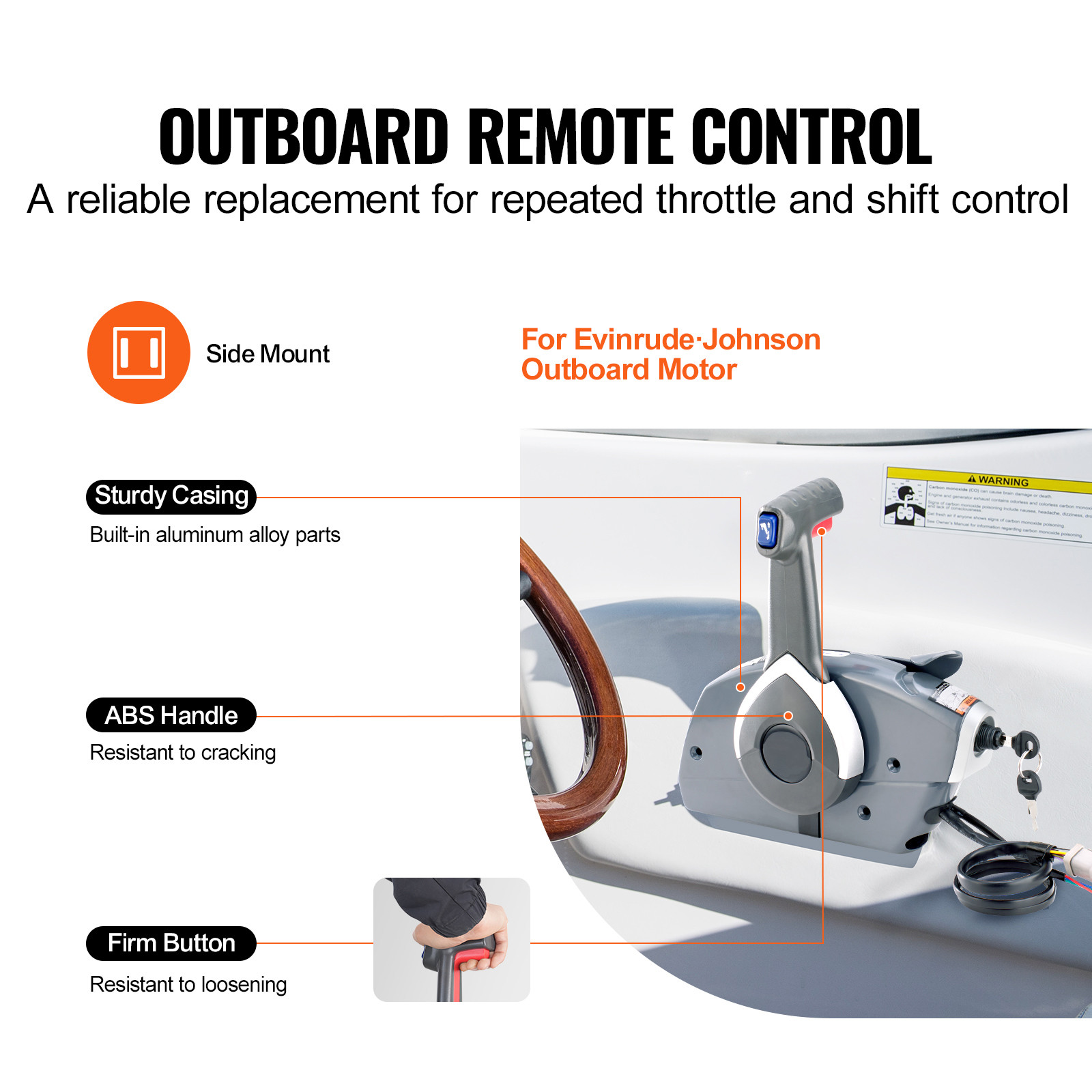 Outboard Remote Control Box Side-Mounted for Evinrude Johnson 5006180