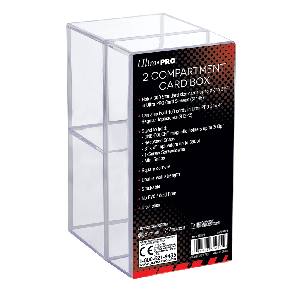 Ultra PRO Stackable 2Compartment Card Box One Touch Magnetic Card Protector
