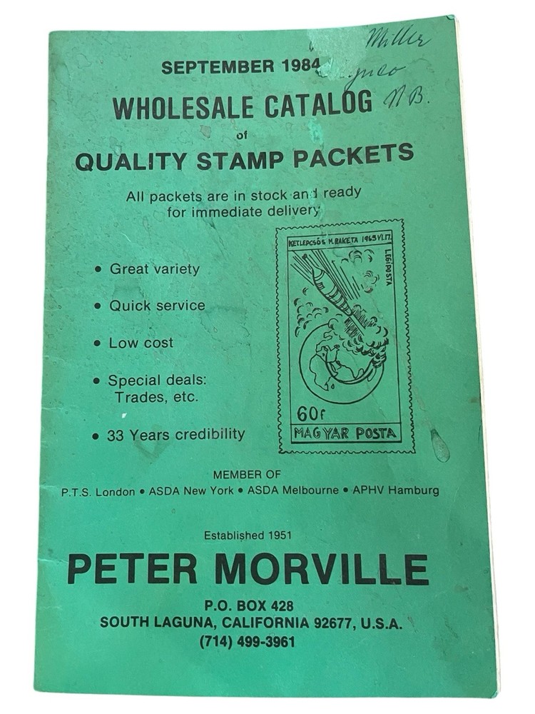 1984 Peter Morville Wholesale Stamp Packets Catalog - Disney & Worldwide