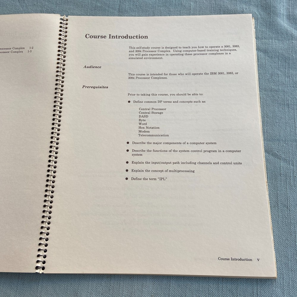 IBM SRA Computer Training Library 308X Hardware Operator Reference Guide Vintage