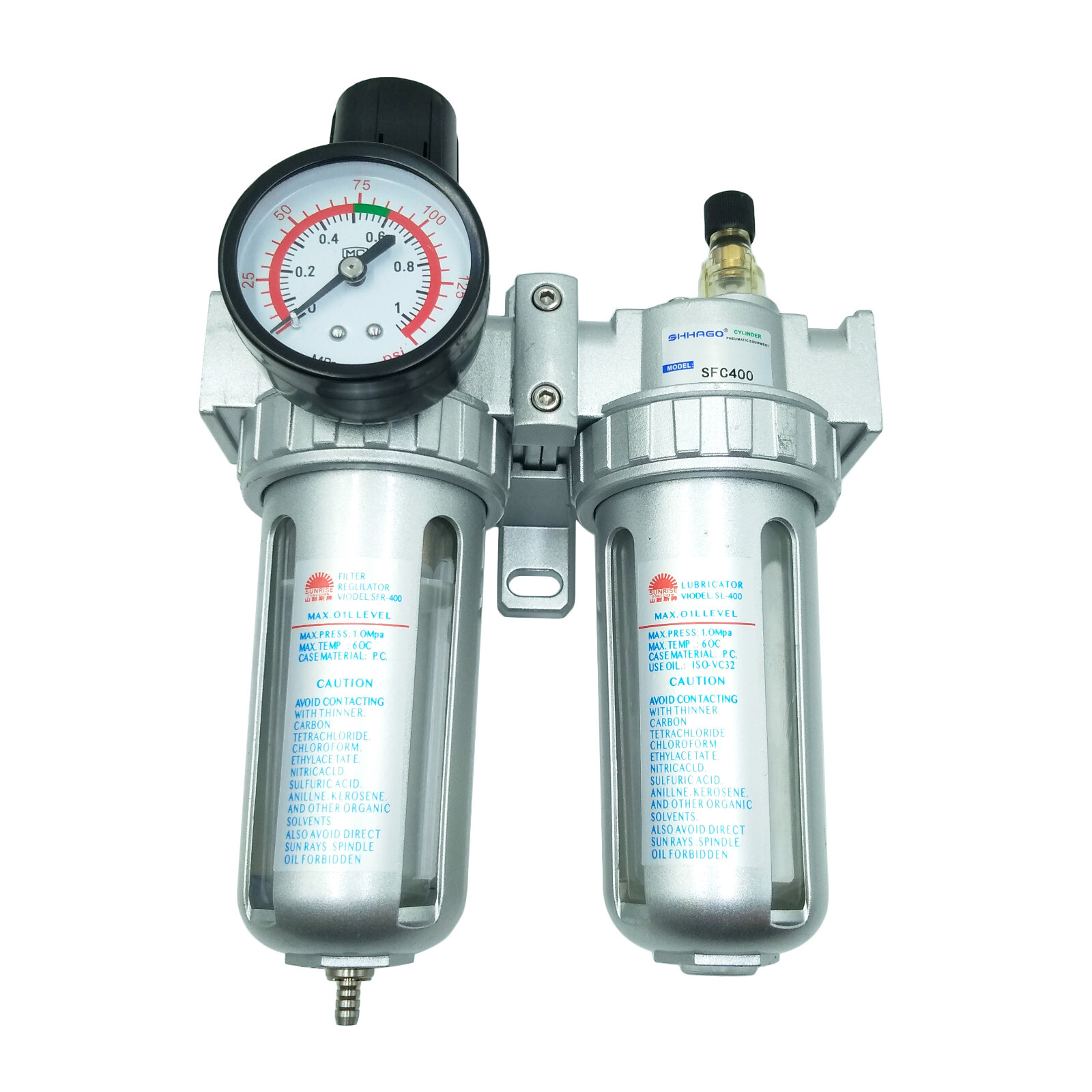 US Stock SFC-400 G1/2'' Pneumatic Air Filter Regulator Lubricator SL400A BSP 1/2