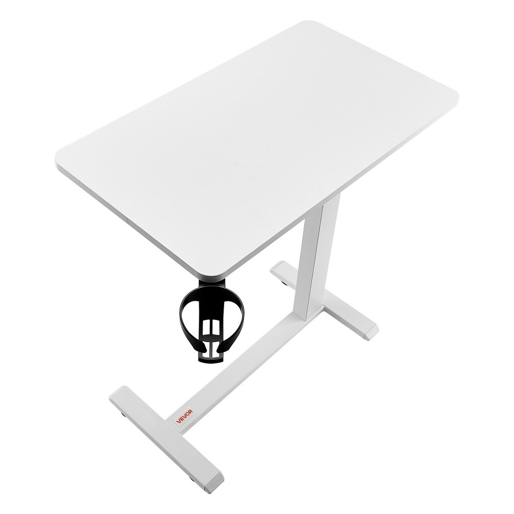 New/Overbed Table, Mobile Bed Side Table with 4 Hidden Wheels, Height Adjustable
